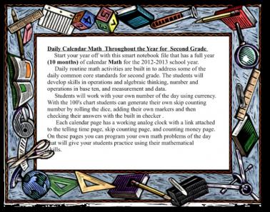 Daily Calendar MathThroughout The Year Grades 1-3